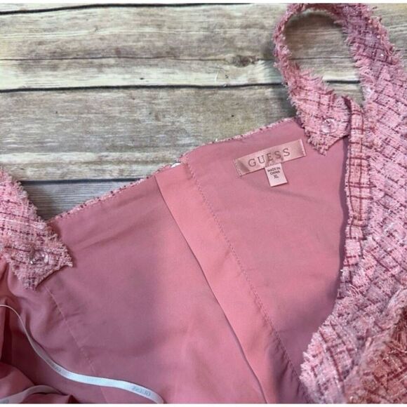 NWT Guess Tweed Cropped Bustier Top: Blush Pink XL Sexy Feminine Flirty Crop Top - Picture 6 of 6